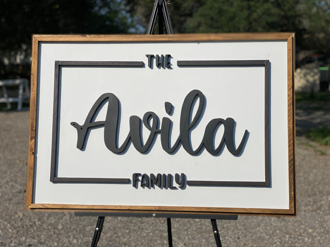 Family name sign